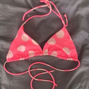 Pink Polka dot bikini top